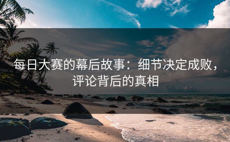 每日大赛的幕后故事：细节决定成败，评论背后的真相